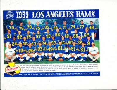1959 Los Angeles Rams Falstaff original Team Photo 9x6; nrmt - Image 1 of 2