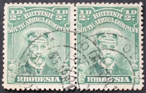 Rhodesien Admiral Halfpenny Paar mit einem ODZI Blanko vor Tag (DC) Stempel - Bild 1 von 1