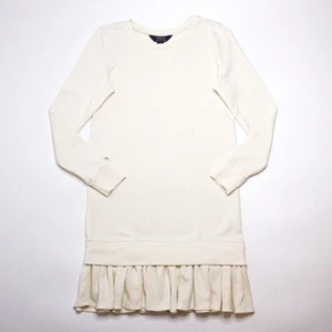 Ralph Lauren Girls Cream Drop Waist Knitted Cotton Dress XL 16 Years - Picture 1 of 7