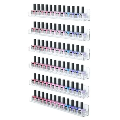 Esmalte de uñas estante de pared 6 estantes 15 pulgadas acrílico transparente esmalte de uñas organizador Foto 1 de 4