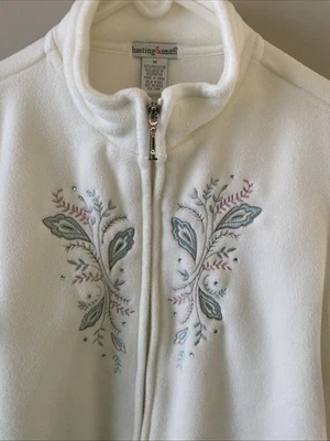 Cárdigan Suéter Hasting & Smith Cremallera Completa Bordado Polar Mediano Nuevo Con Etiquetas Foto 1 de 4