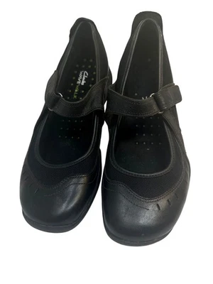 Clarks Wave Cruise Womens Size 9 Black Leather Mesh Mary Jane Walking Shoes - Image 1 of 4