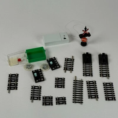 Atlas HO Scale Train Track Lot 11 Pieces 2 Switches Stop Sign & Screws - Image 1 of 4