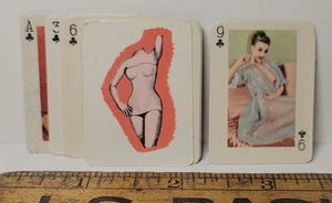 Vintage Adult Nude Ladies Mini Playing Cards - Clubs Only - Bild 1 von 8
