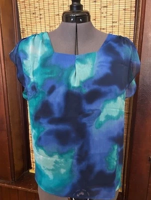 Jones Wear Women’s Multicolor Sheer Lined Top Slit Sleeve Blouse Size 6 - Image 1 of 2