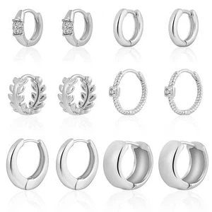 6 Pairs Small Gold Huggie Hoop Earrings for Women, 14K Gold Plated Cartilage ... - Picture 1 of 7