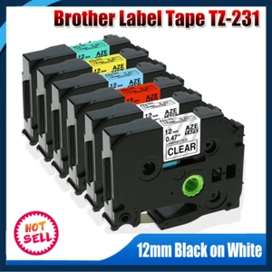Cinta para fabricante de etiquetas compatible TZ-231 TZe-131 PT-D210 6 piezas 12 mm para Brother P-Touch - Imagen 1 de 9