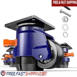 Heavy Duty Leveling Casters 4 Pack Ratchet Handle Adjustable Wheels 2200Lbs New - Picture 1 of 8