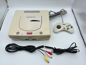 Sega Saturn White Console Controller Cables Set HST-3220 Japan Tested Working - Picture 1 of 16