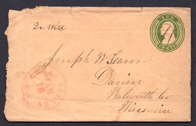 US 1856 SCOTT #U16 ENTIRE ON BUFF USED FROM GRASS VALLEY, CA TO WISCONSIN - Image 1 of 3