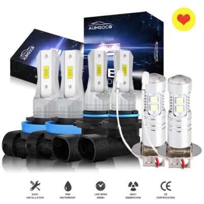 8000K 6x LED Lamps Fog Bulbs Kit For Cadillac STS 2005 2006 2007-2010 2011 - Изображение 1 из 4