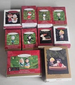Lot of 10 Hallmark Christmas Ornaments Featuring Peanuts Snoopy and Friends - Picture 1 of 4