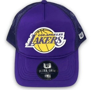 NEW NBA LA Los Angeles Lakers Purple Ultra Game Trucker Snap Back Mesh Hat Cap - Picture 1 of 9