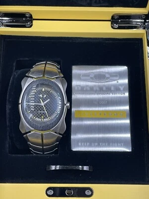 Oakley Livestrong Timebomb II Titanium Bracelet Yellow Rubber Watch RARE - Image 1 of 4