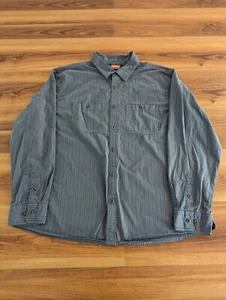 Merrell Men's Long Sleeve Button Up Shirt Size XXL Blue Striped 100% Cotton - Picture 1 of 11