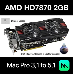 Apple Mac Pro AMD Radeon HD 7870 2GB PCI-E Video Card OSX Catalina Big Sur 7950 - Picture 1 of 8