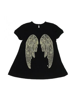CARBON SOLDIER BLACK T-SHIRT  DRESS  EMBROIDERED WINGS SHORT SLEEVE GIRL'S 5 - Image 1 of 4