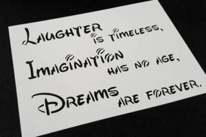 Stencil Riutilizzabile Lettera Testo Ridere È Immaginazione Senza Tempo Ha Wall Card Fai da Te - Foto 1 di 3