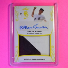 2017 Leaf Perfect Game National Showcase Patch Orange Ethan Smith Auto Jersey /3
