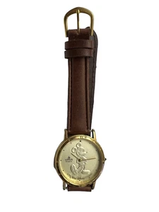 Vintage Lorus Disney Watch Unisex Mickey Mouse Gold V811-1400 NEEDS Battery - Picture 1 of 10