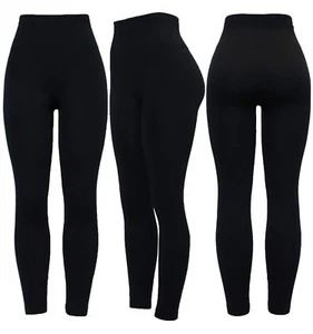 New Ladies Plus Size High Waist Thick Warm Winter Soft Fleece Lined Legging 6-22 - Picture 1 of 10