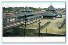 1909 Brockton Massachusetts Railroad Train Station MA Vintage Postcard