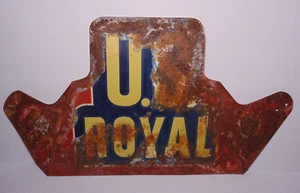 1940s Old Vintage US ROYAL TIRES SIGN VINTAGE US RUBBER COMPANY ADVERTISING SIGN - Picture 1 of 20