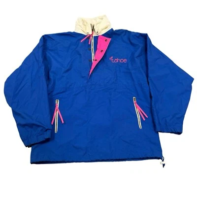 Chaqueta cortavientos de colección años 90 Lake Tahoe California Nevada neón multicolor LG esquí Foto 1 de 4