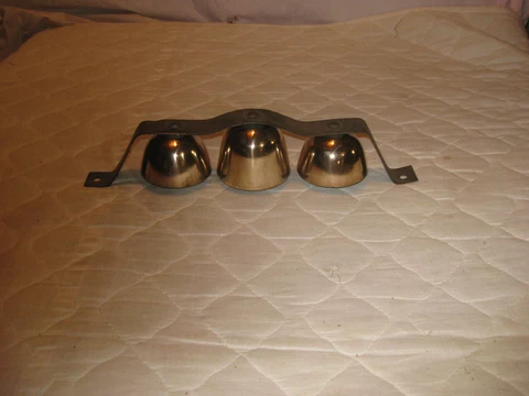 Sleigh Bells - Antique Country Store Door Bells (3 bells) on Mounting Bracket Cover