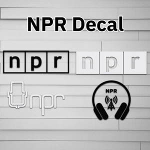 NPR Aufkleber, Logo, Retro, Kopfhörer Auto Aufkleber, Fensteraufkleber, Fensteraufkleber, - Bild 1 von 8