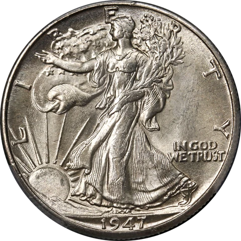 1947-D Walking Liberty Half PCGS MS65 Blast White Great Eye Appeal Cover