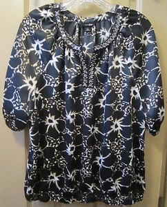 Gr. L East 5th schwarz braun hellbraun Gepard Bluse Top Shirt, Glanz, Strass, gebraucht, in einwandfreiem Zustand - Bild 1 von 7