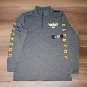 NEW NFL Green Bay Packers Gray Long Sleeve 1/4 Zip Men's Large Pullover Shirt - Picture 1 of 6