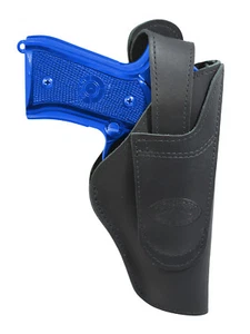 New Barsony Black Leather 360Carry 12 Option OWB IWB Holster Full Size 9 40 45  - Picture 1 of 8