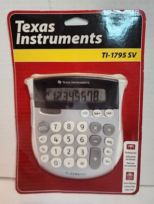 Texas Instruments TI-1795 SV TI-1795SV 8-Digit Desktop Calculator Gray Silver - Image 1 of 2