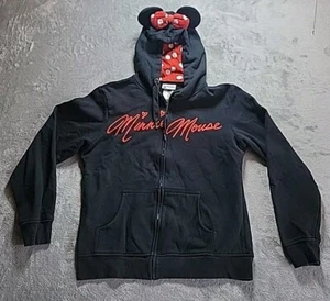 Disney Parks Authentic MINNIE MOUSE Hoodie with EARS Red Polka Dot size XL - Picture 1 of 7