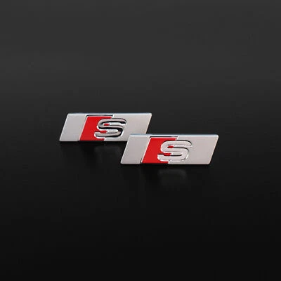 Audi S Schriftzug Logo 2x Emblem selbstklebend 9x30mm  SLine 9x30mm Plakette - Bild 1 von 4