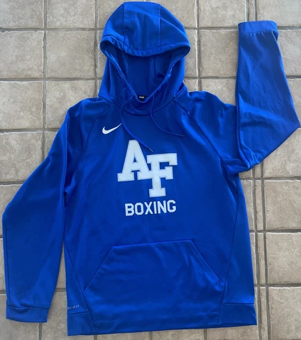 Nike Air Force Academy Falcons Boxing Blue Mock Neck Hoodie Pullover Med Dri-Fit Cover