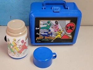 Vintage Mighty Morphin Power Rangers Plastic Lunch Box & Thermos Aladdin 1990's - Picture 1 of 8