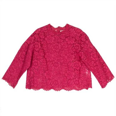 Blusa de renda floral rosa Valentino nova com etiquetas tamanho 4/40 $2225 - Imagem 1 de 4