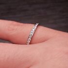 Vintage sterling silver full eternity cubic zirconia band ring size Q 1/2