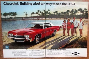 Chevy Impala 1972 sedán Miami Beach Florida anuncio en color original - Imagen 1 de 1