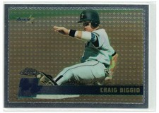 1996 Topps Chrome Baseball Card Craig Biggio Houston Astros #122