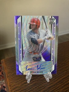 2021 Leaf Metal D RARE PURPLE WAVE Auto #/15 Ethan Wilson #BA-EW1 Pre Rookie RC - Picture 1 of 3
