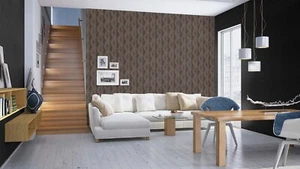 Rasch non-woven wallpaper textile optics ethno black red 751925 (3,89£/1qm) - Picture 1 of 5