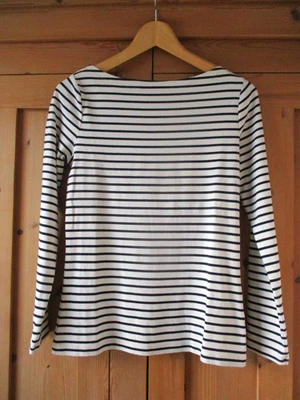 A Boden Long Sleeve Stripe Striped T-Shirt Top UK size 12 ~ Breton style B & W - Image 1 of 4