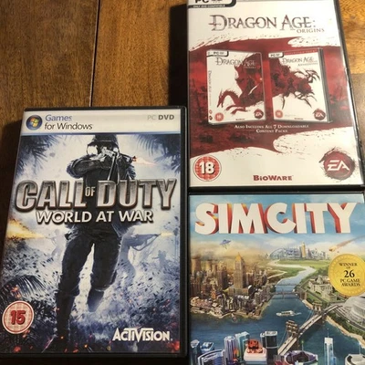 3 tolle PC Spiele Konvolut, C.O.D. World At War + Dragon Age Origins + Sim City - Bild 1 von 4
