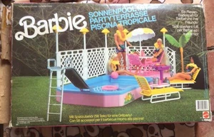 Barbie Tropical Pool & Patio Set. Piscine En l'état Boîte. Très Incomplet. - Picture 1 of 14