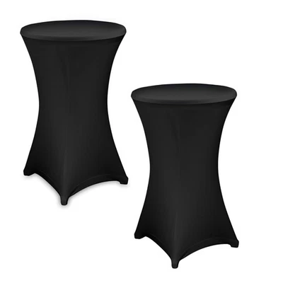 2x Julido Stehtischhusse Stretch schwarz 80cm Bistrotisch Stehtisch Hussen   - Bild 1 von 4