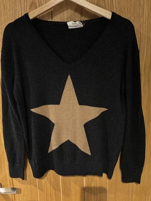 Hush Stella Ladies Charcoal Grey Jumper Star Motif Size XS Cosy Wool Blend - Image 1 of 4